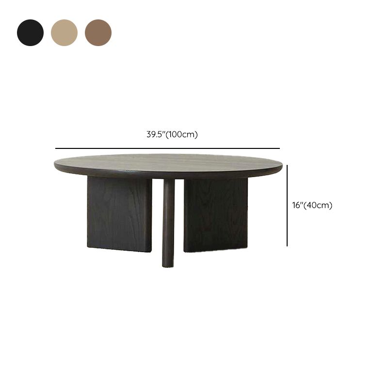 Contemporary Solid Wood Coffee Table Round Abstract Coffee Cocktail Table