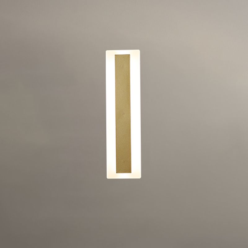 Metal Linear Shape Wall Mount Lighting Modern 1-Light Wall Mount Light Fixture in Gold