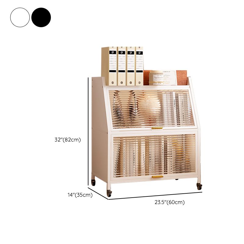 Glam Closed Back Standard Bookshelf Metal Bookcase for Study Room