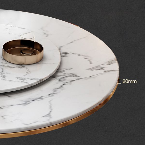 Glam Standard Marble Dining Table Round Shape Kitchen Dining Table with Pedestal Base