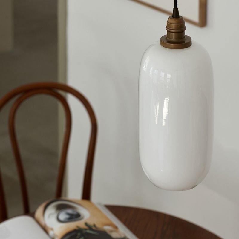 Lampe suspendue en verre blanche Style moderne 1 Éclairage de la tête