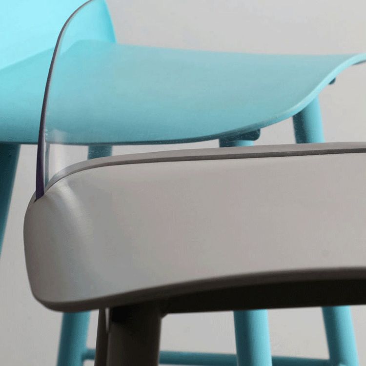 Modern Armless Backrest Counter Stool Iron Kitchen Bar Stool with Acrylic Seat and Pedal