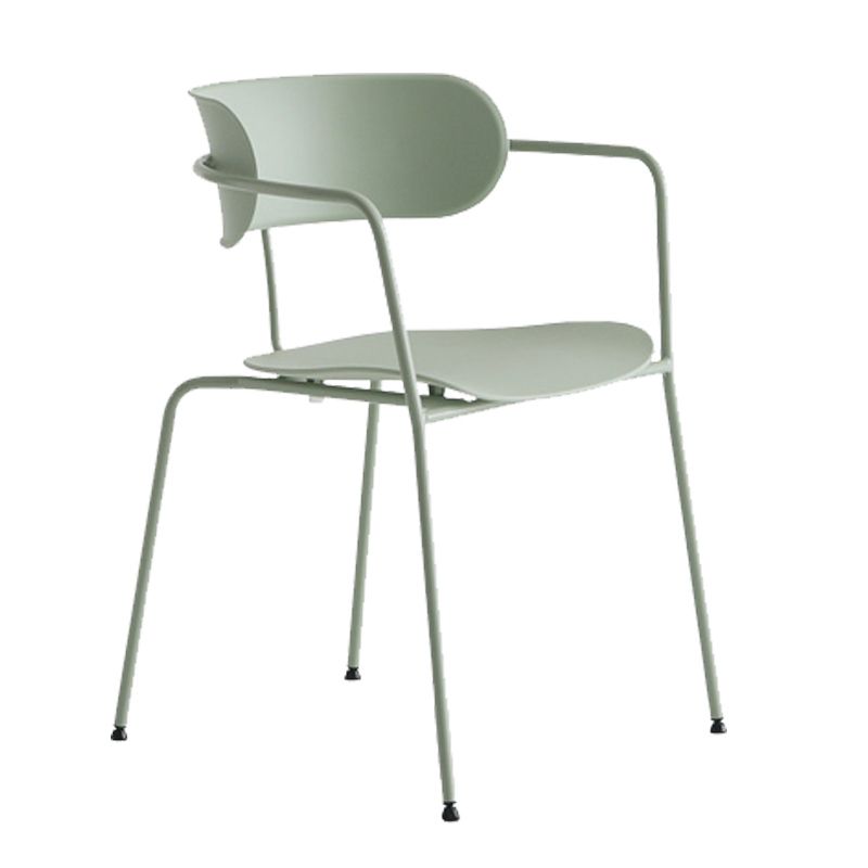 Contemporary Style Arm Chair Plastic Open Back Side Chair with Metal Base
