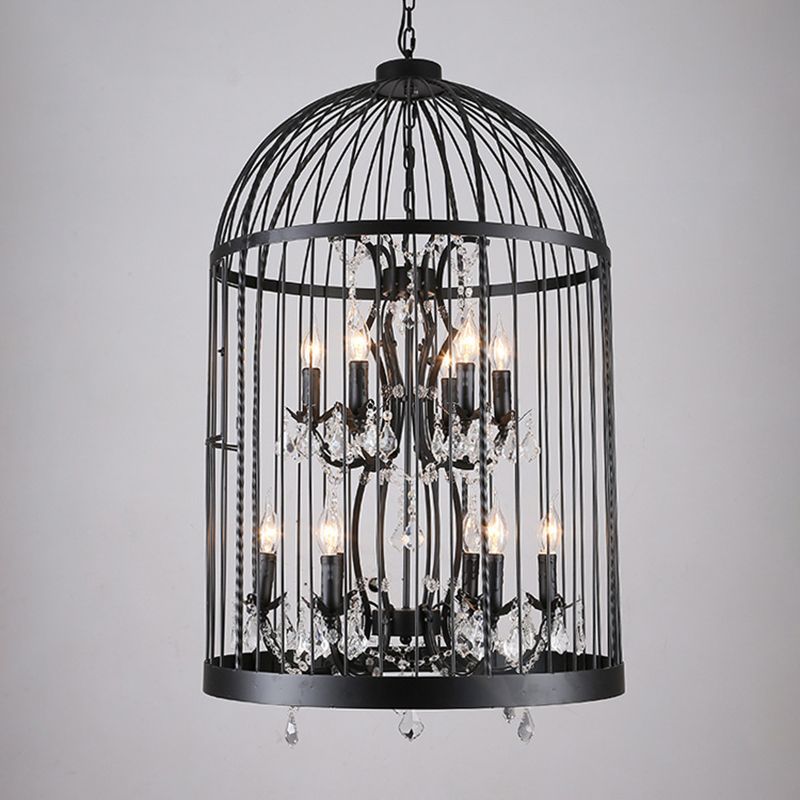 Birdcage Restaurant Deckenkronleuchter Bauernhaus Kristall Suspension Anhänger Licht