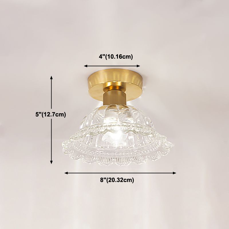 Multi-fosses contemporaines Verre de luminaire luminaire 1 Light Flush Mount Lights in Gold
