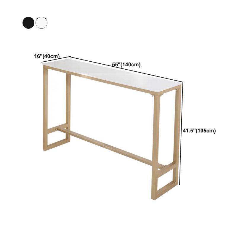 Glam Style Rectangle Bar Table Faux Marble Bar Table for Living Room