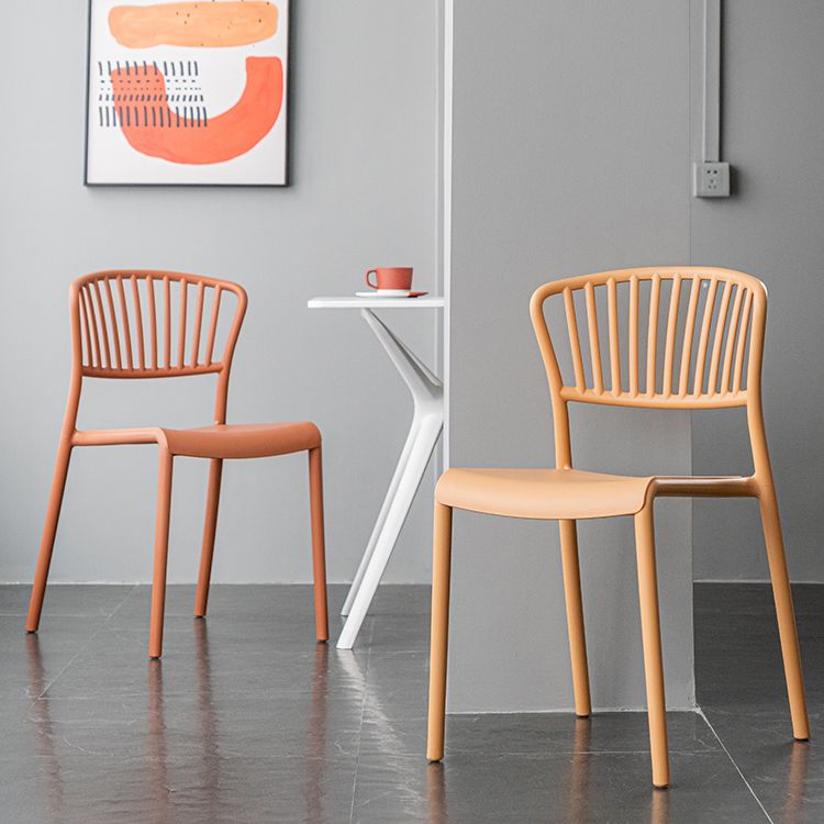 Chaise de salle à manger en plastique de Style nordique, chaise latérale à dossier à lattes pour usage domestique