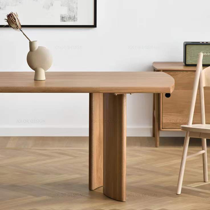 Rectangle Solid Wood Dining Table Modern 4 Legs Dining Room Table