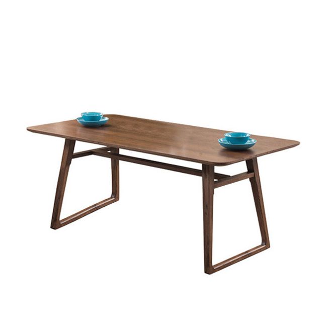 Pine Wood Dining Table Industrial Rectangle Table with Sled Base