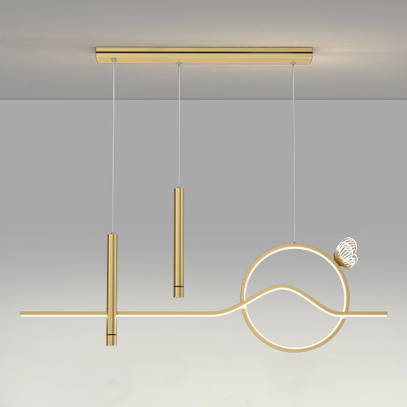 4-Light Geometric Island Lighting Fixtures Contemporary Metal Island Lighting Ideas