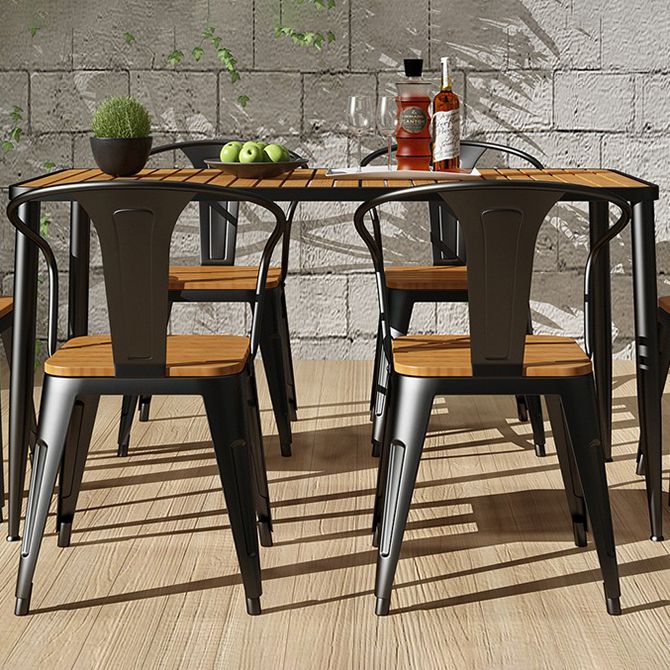 Industrial Style Dining Table 4 Metal Base Table for Home Kitchen Dinner