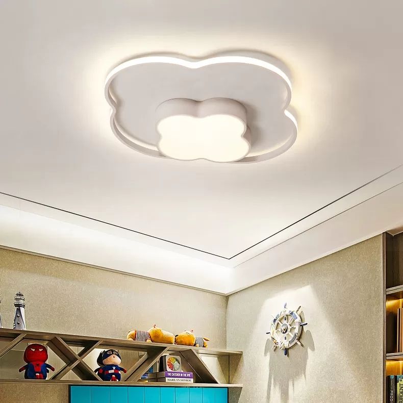 Nursing Room Cloud Ceiling Light Acrylic Modern White Finish Flush Mount Light