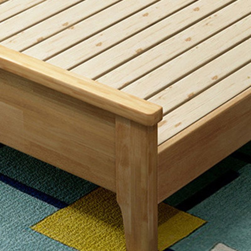 84.65 inch Wide Scandinavian Bed Frame Solid Wood Standard Bed with Headboard