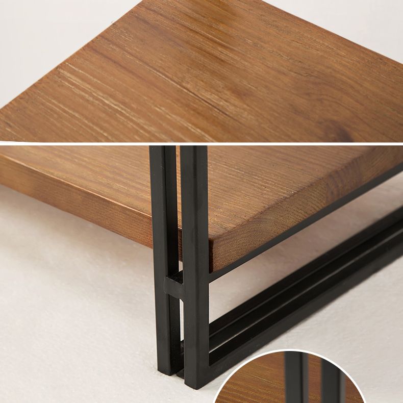 Libreria in stile industriale scaffale aperto in legno massiccio per home office