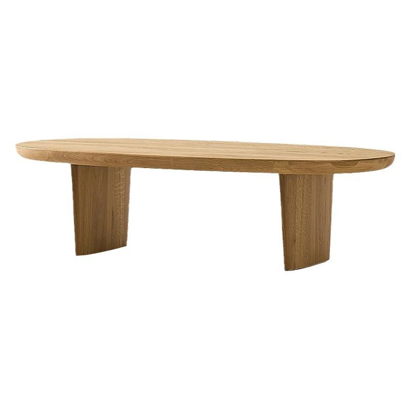 North European Wooden Coffee Table Oval Coffee Table for Living Room