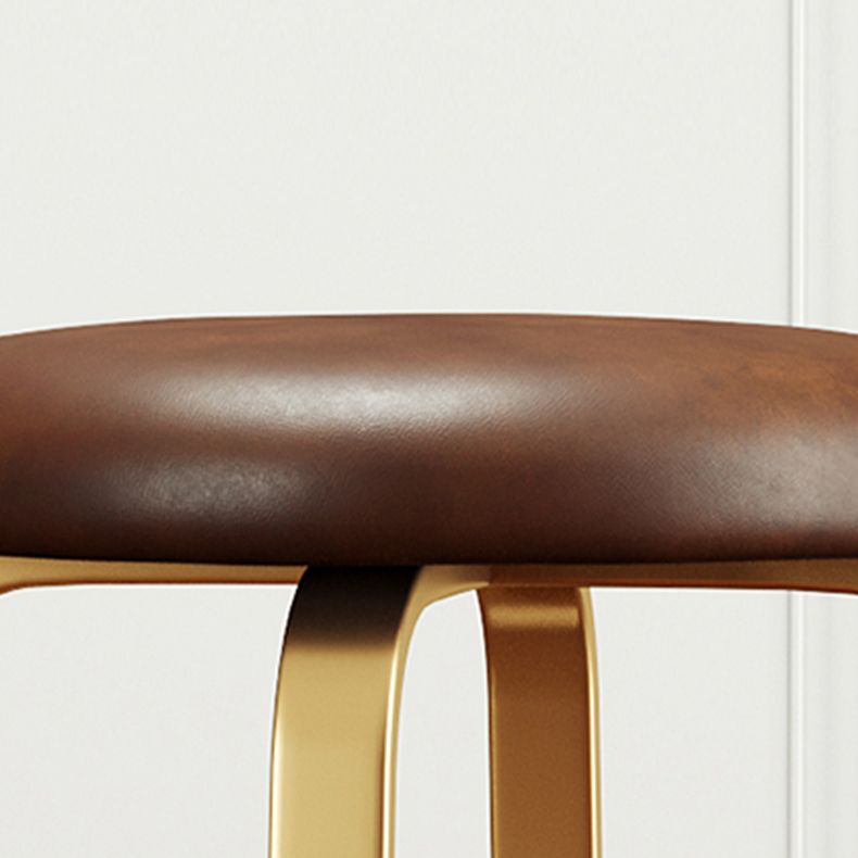 Footrest Upholstered Armless Bar Stool Matte Finish Backless Home Stool