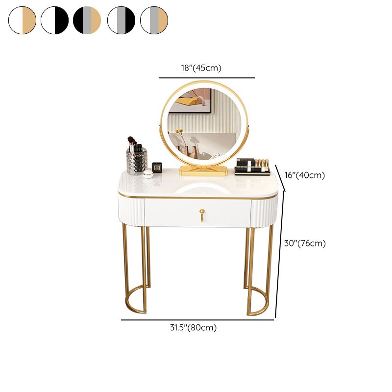 Removable Makeup Counter Lighted Mirror Vanity Dressing Table with Drawer