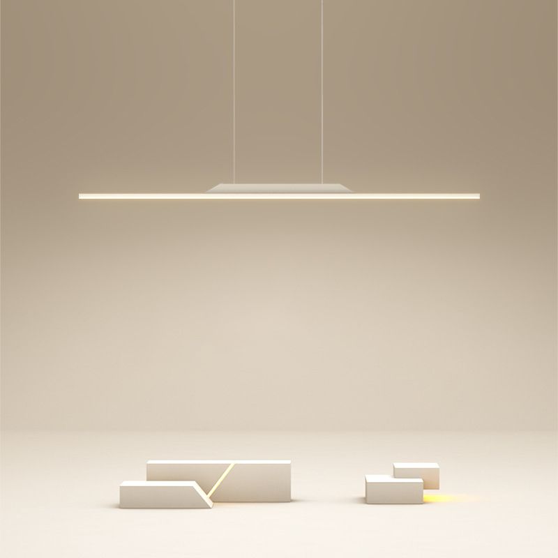 Modern Metal Island Light Straight LED Island Pendant for Dining Room