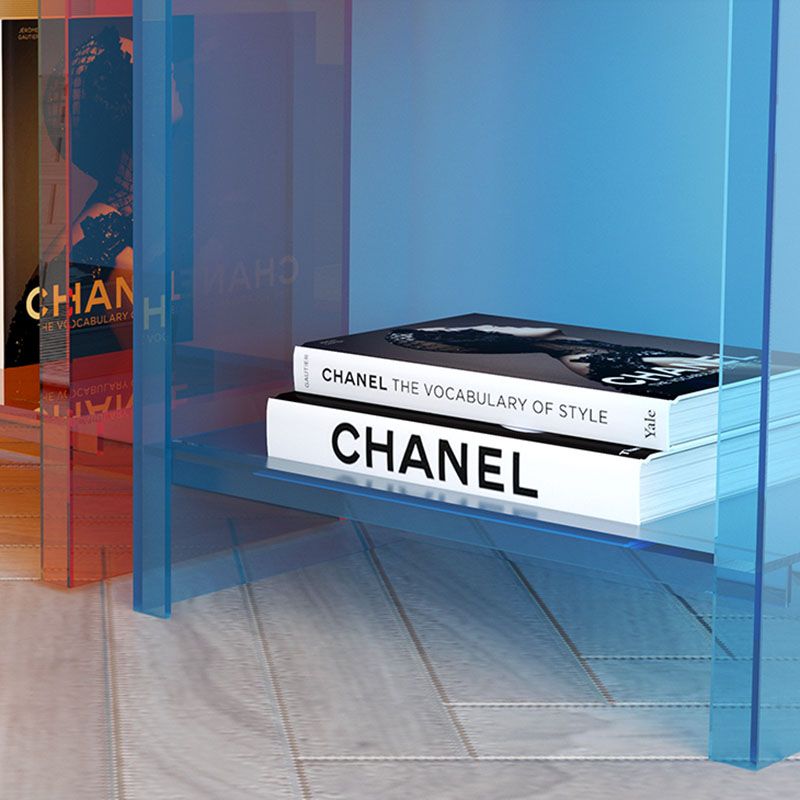 9.84 "W Bookshelf Acryl Closed Back Glam Style -Bücherregal für Büro- und Studienraum