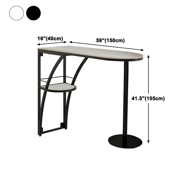 Glam Style 41.3"H Bar Table Faux Marble White Top Specialty Bistro Table