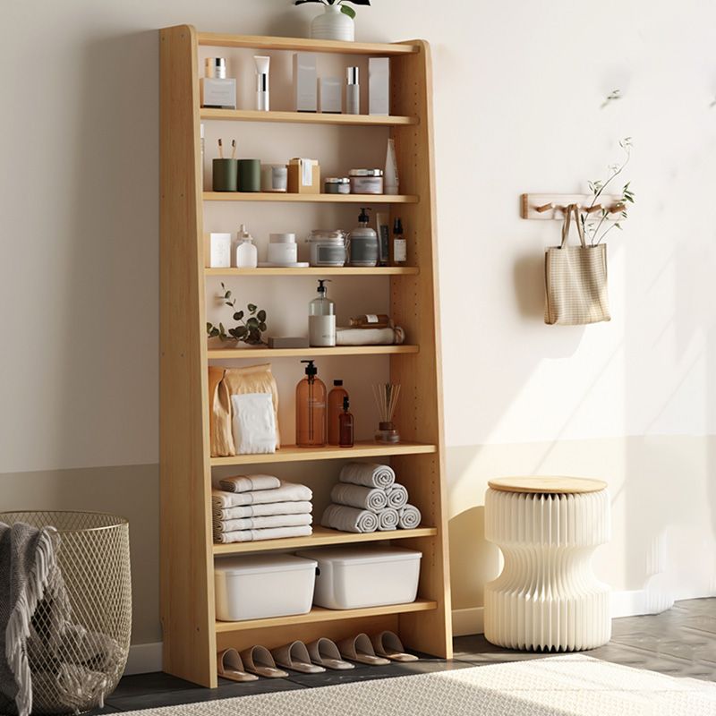 Modern Style Open Back Bookshelf Ladder Wooden Bookcase with Shelves