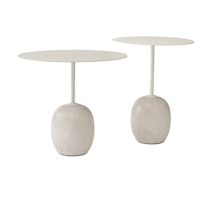 Pedestal Round Side Table Mid-Century Metal Sofa Corner Table