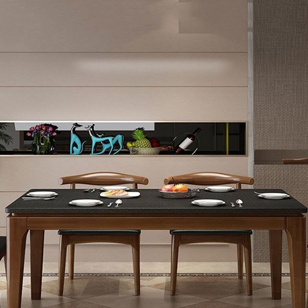 Simplicity Rectangle Dining Site Table Stone Dining Room Collection with 4 Legs
