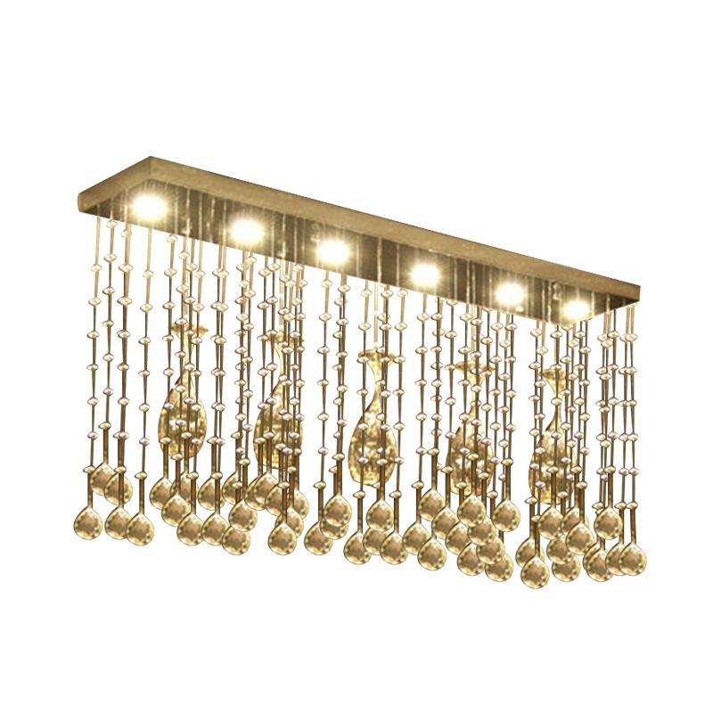 Luminaire encastré chromé LED moderne monté au plafond en cristal incrusté, 25,5 "/ 31,5" / 39 "de long