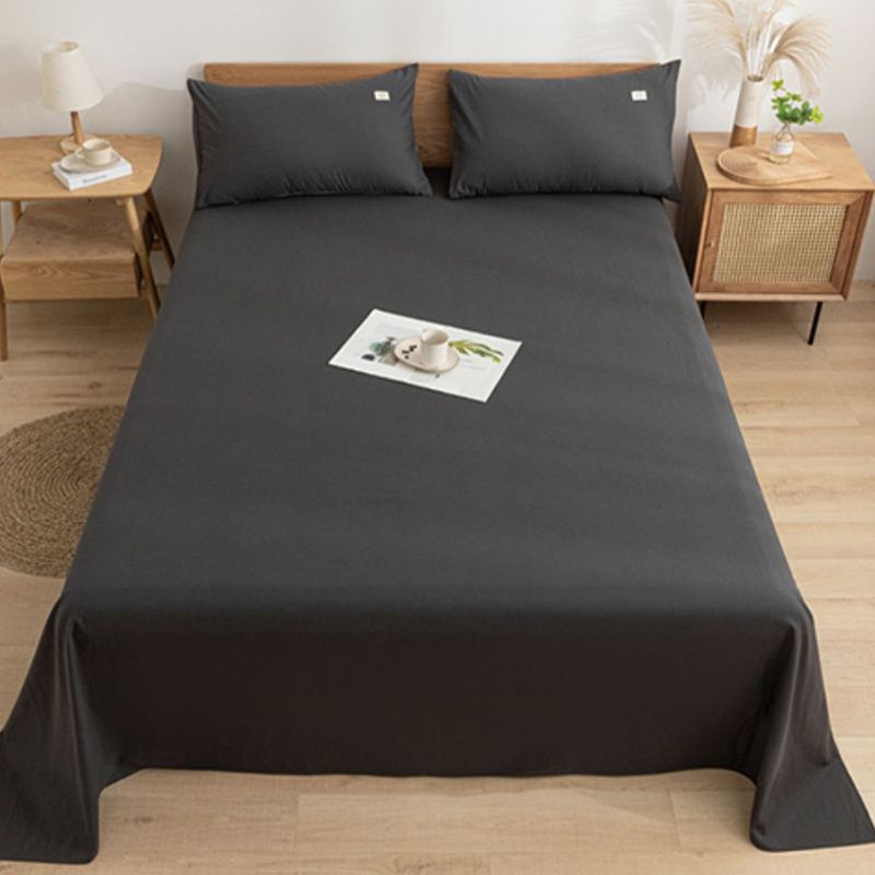 Solid Color Breathable Bed Sheet Twill Polyester Fade Resistant Sheet