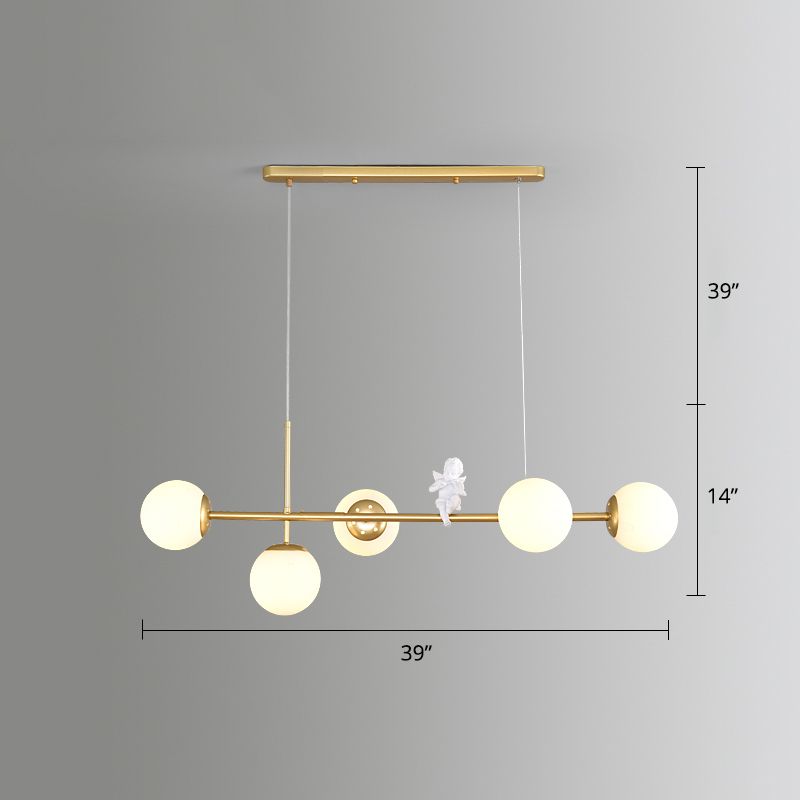 Modo Island Light Postmodern Glass 5-Light Suspended Lighting Fixture for Restaurant