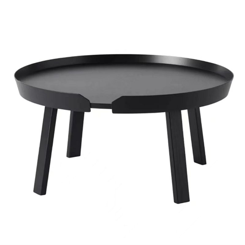 Solid Wood Tray Top End Table 3/4 Legs 2 Pieces Side Table Set