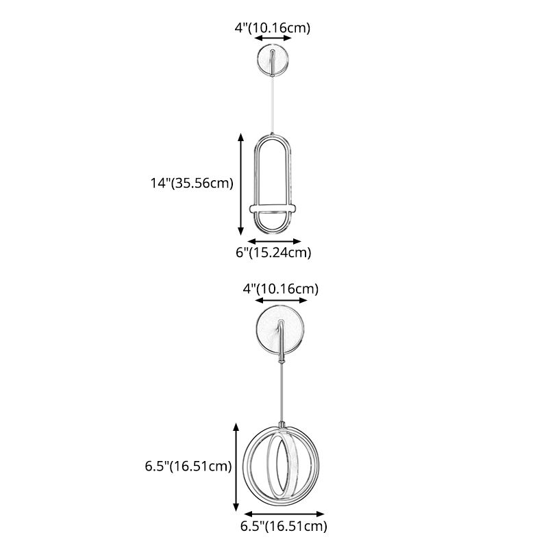Metal Geometric Wall Light Fixture Minimalist-Style LED Wall Mounted Light Fixture