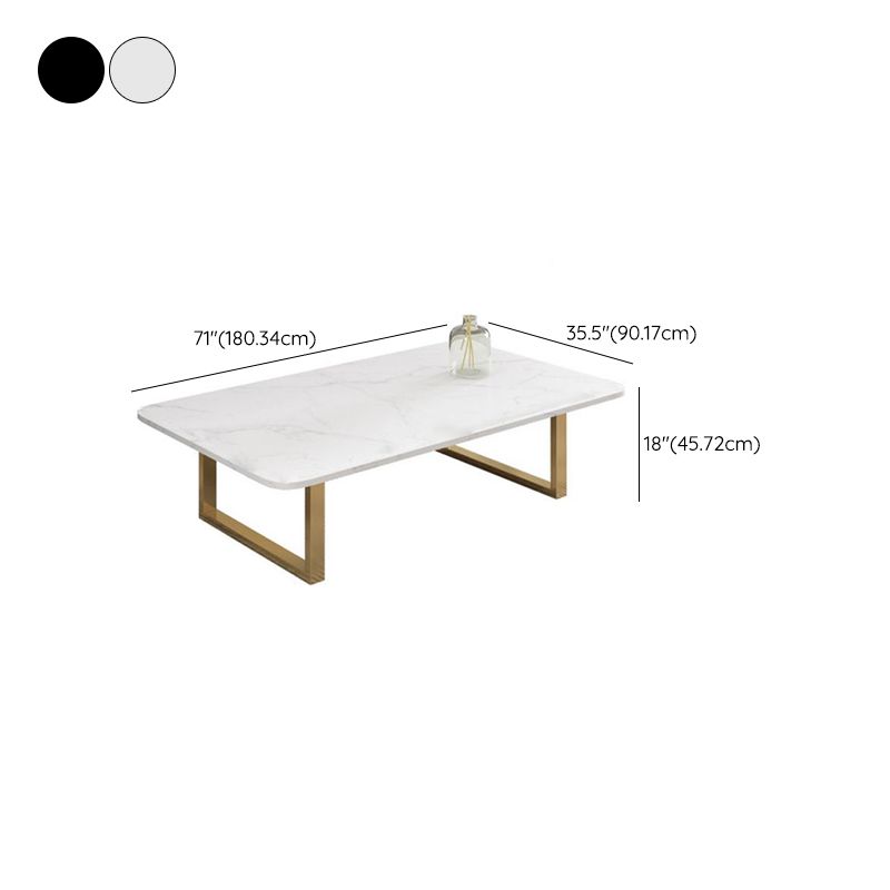 Glam Frame Coffee Table Rectangle Slate Top Coffee Cocktail Table