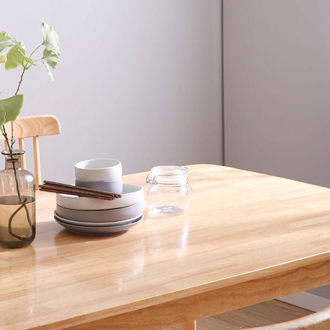 Modern Rectangle Dining Table Solid Wood 4 Legs Dining Table for Home Use