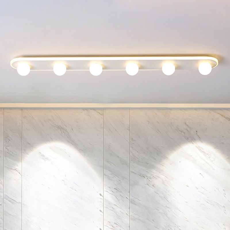 Rechthoekige Acryl Semi Flush Mount Modernist 3/4/6 Licht Wit Led Semi Flush Light Fixture in Wit/Warm Licht