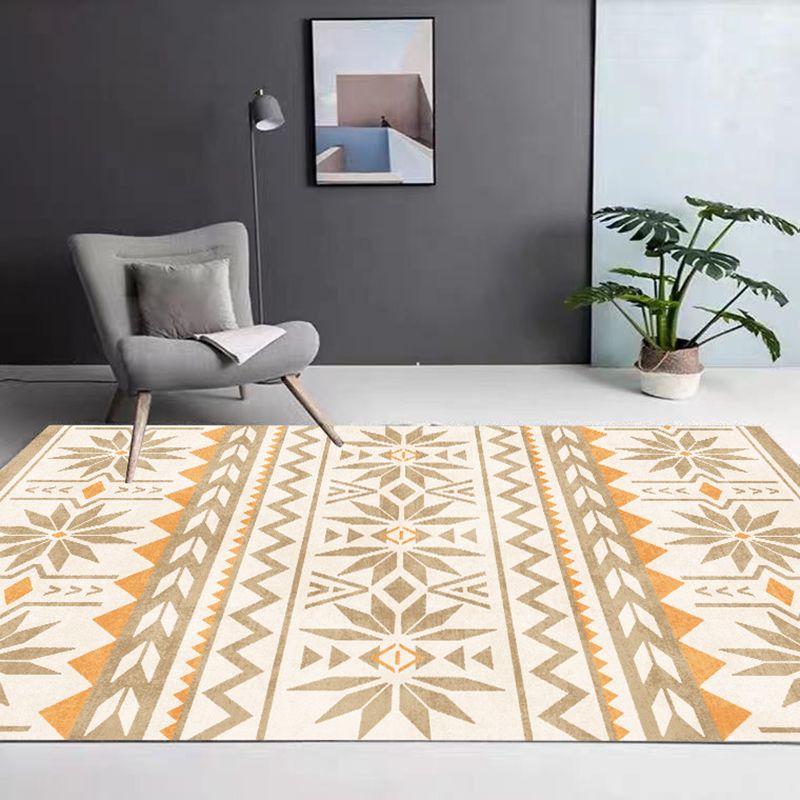 Bohemian Home Decor Carpet Eclectic Tribal Pattern Rug PVC Area Rug with Non-Slip Backing