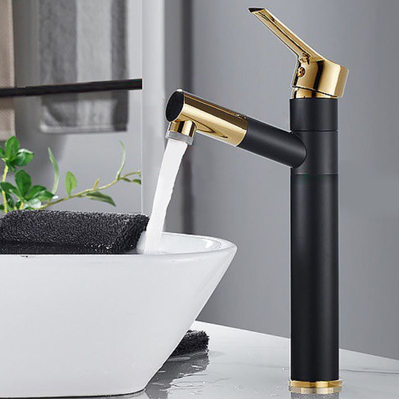 Swivel Spout Basin Faucet Pull-out Luxury Vanity Sink Faucet Circular Brass Faucet