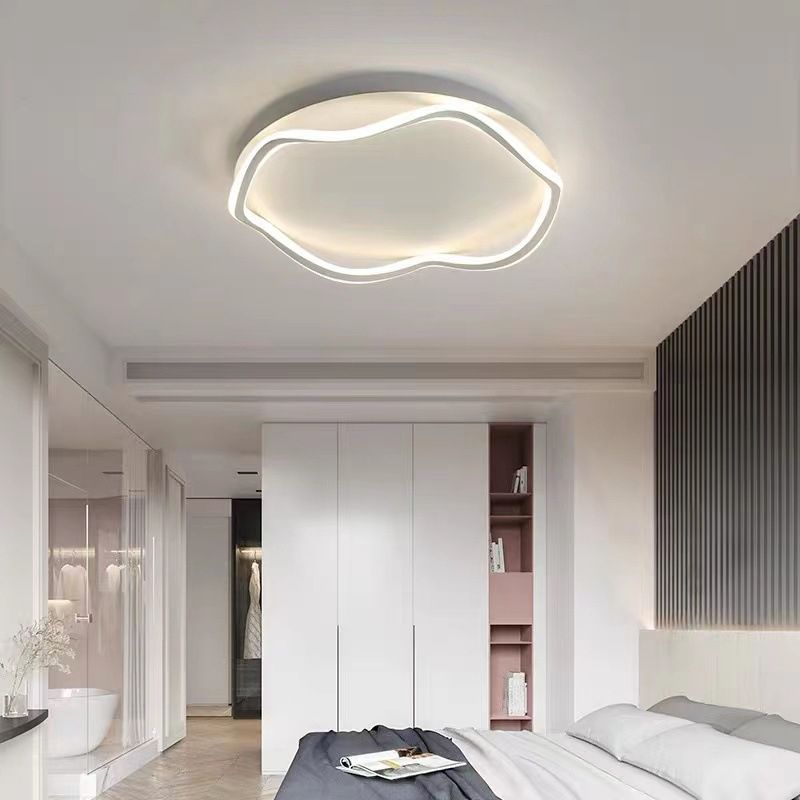 Contemporary Flush Light Fixtures Circular Metal 1 Light Flush Mount Lamps for Bedroom