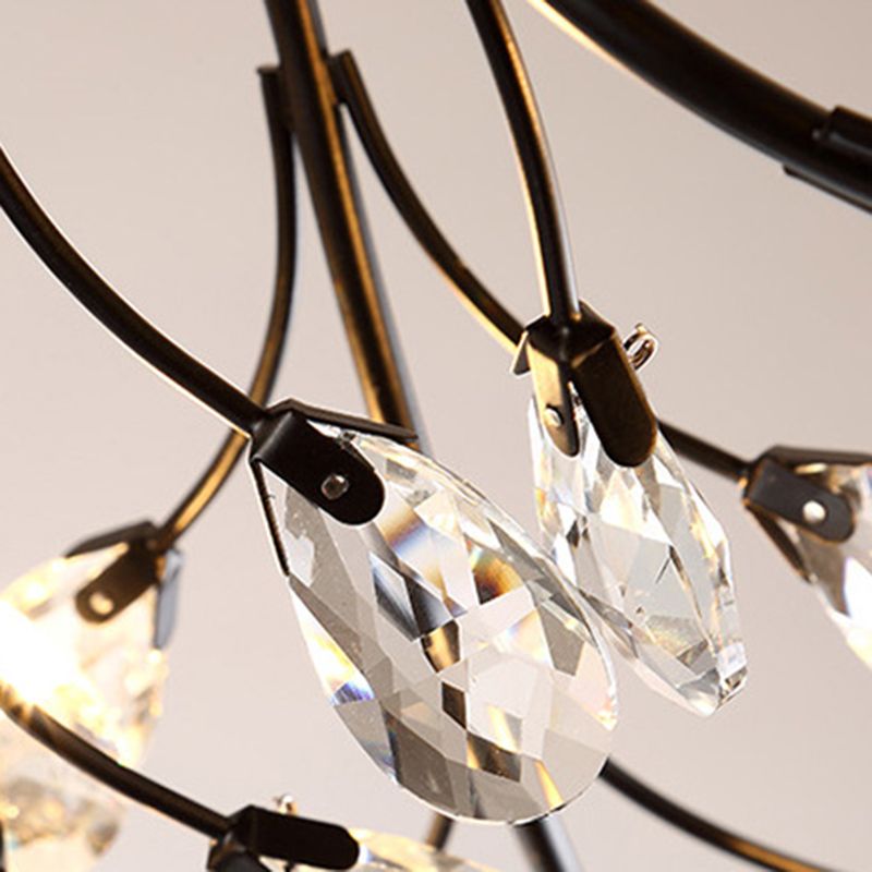 Lámpara de techo radial de múltiples luces de múltiples iluminación de techo de cristal de estilo moderno para sala de estar