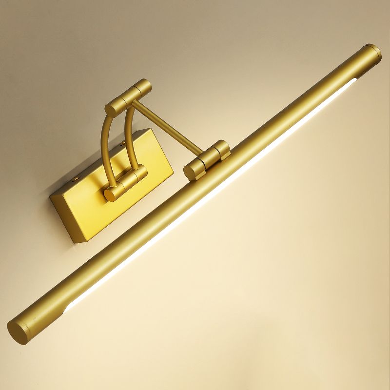 Minimalist Tube Shaped Vanity Light Fixture Acrylic LED Wall Mount Lamp with 3-Joint Swing Arm