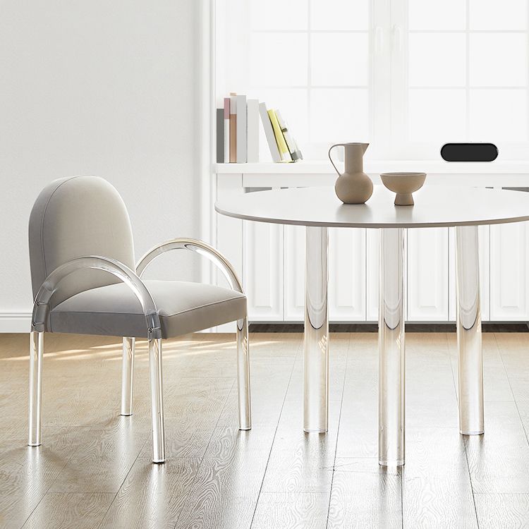 Nordic Style Transparent Acrylic Dining Chair with Upholstered for Home