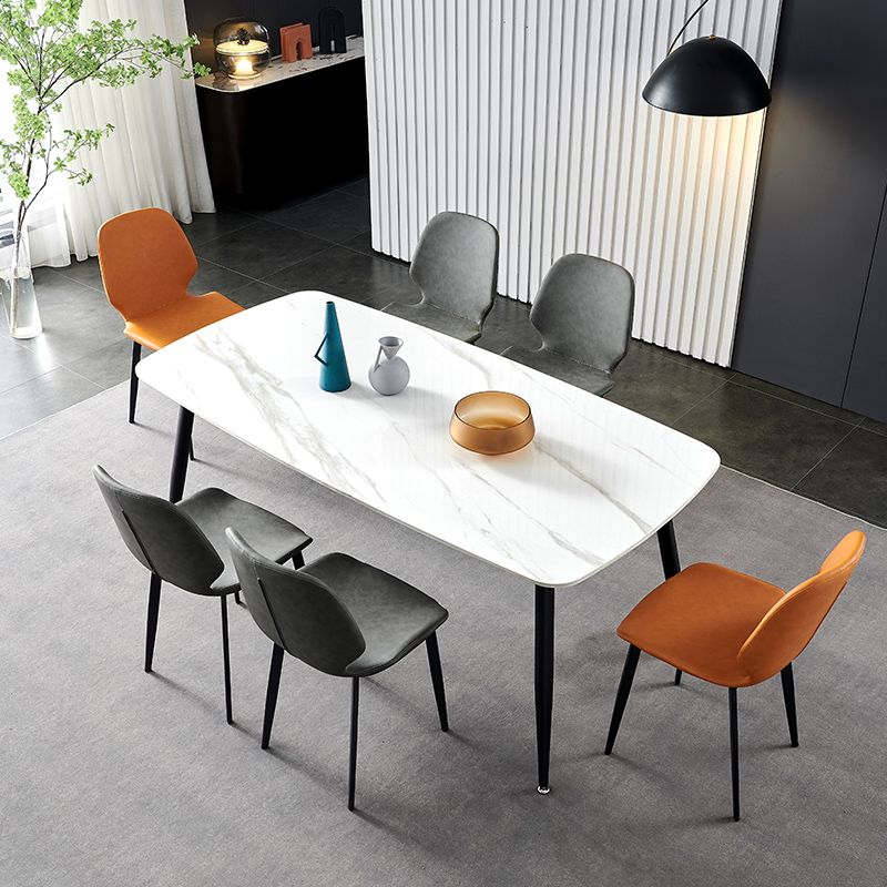 Chaise latérale en cuir de forme de coléoptère de restaurant Wingback finition mate dinant la chaise