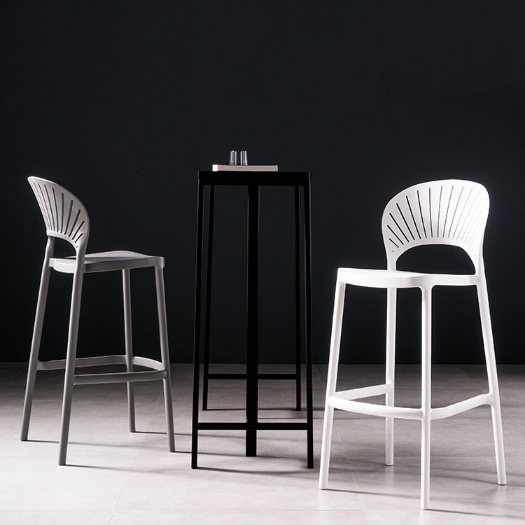 Taburete de bar trasero completo del taburete sin brazos contemporáneo plástico del comedor de la cocina