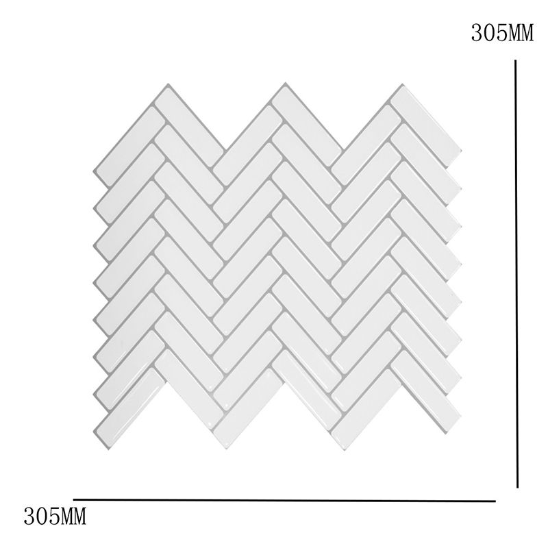 Adhesive Herringbone Brick Wallpaper Panel PVC Country Style Wall Decor for Restroom