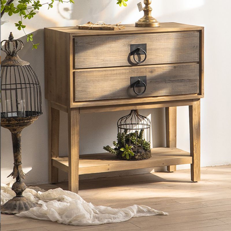Industrial Rectangle Solid Wood With Doors Cabinet Distressed Wood Accent Cabinet