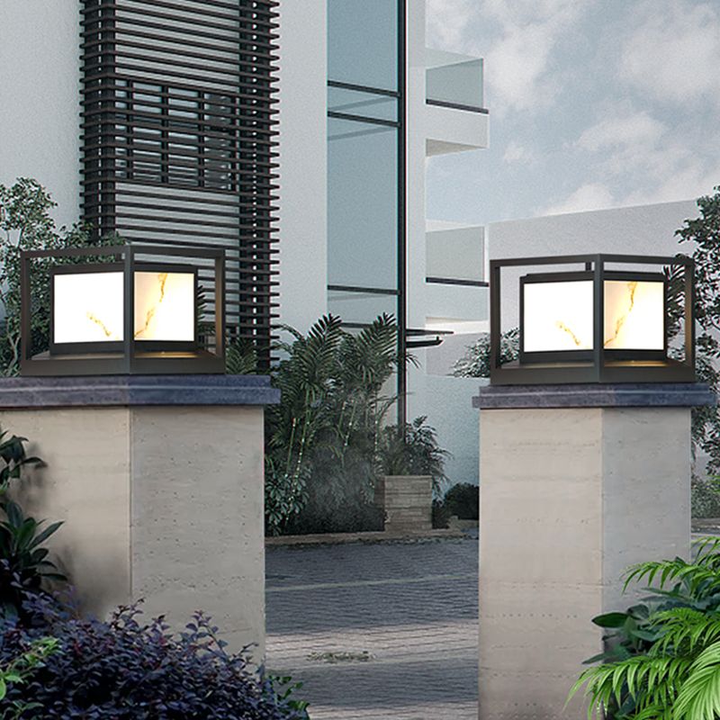 Contemporary LED Pillar Light Minimalist Solar Lighting Fixture for Backyard