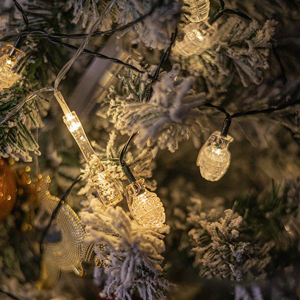 Plastic Geometric Shaped String Light Set Modern LED Festive Light for Indoor