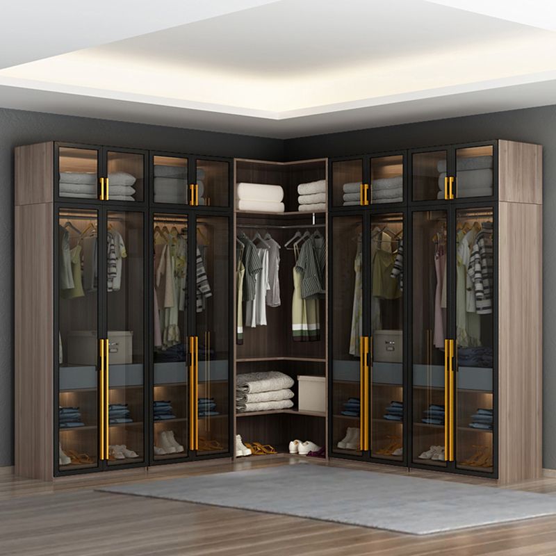 Modern Style Wooden Wardrobe Bedroom Wardrobe Closet with Garment Rod