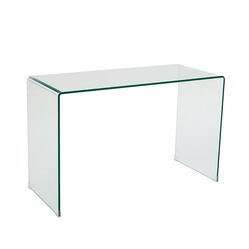 Modern Style Coffee Table with Rectangular Black/transparent Tempered Glass Abstract Base