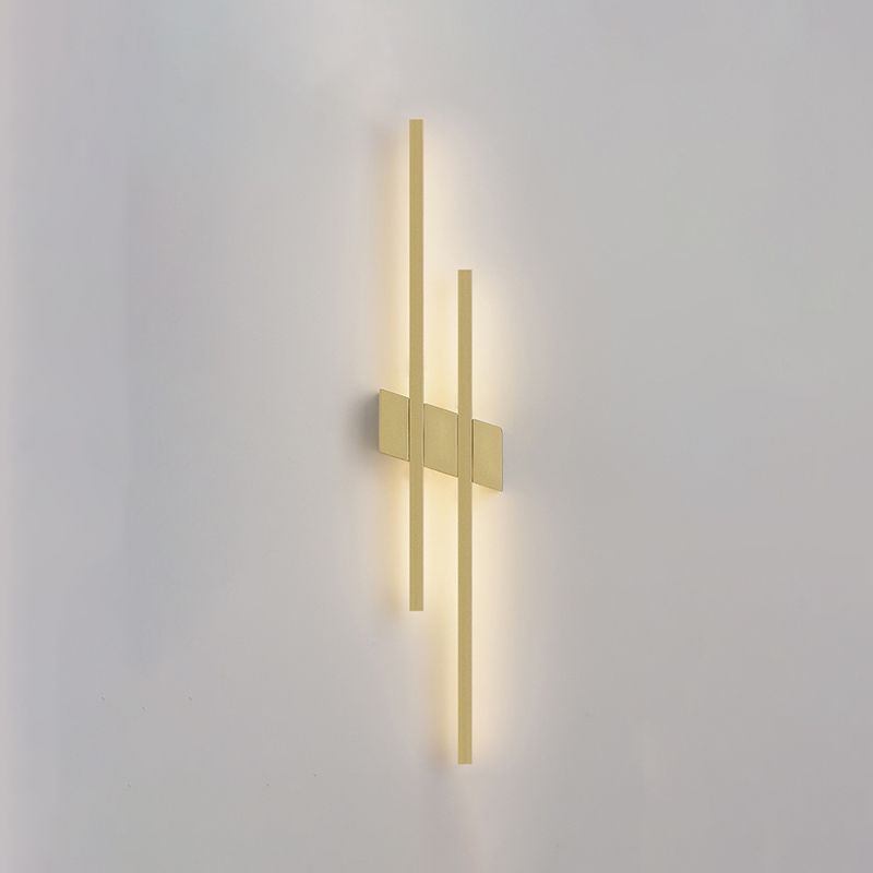 Metal LED Wall Lamp in Modern Minimalist 2-Light Linear Wall Sconce for Bedroom